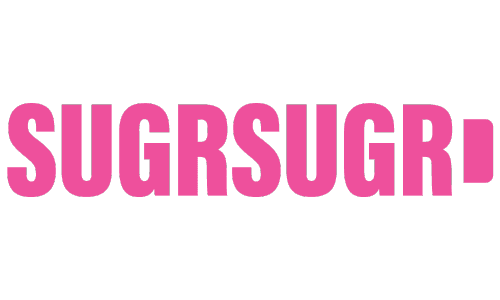 Pinker Schriftzug des Kohlenhydrat-Shots SugrSugr